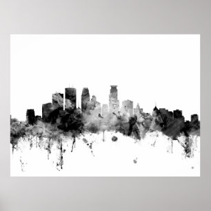 Minneapolis Minnesota Skyline Poster