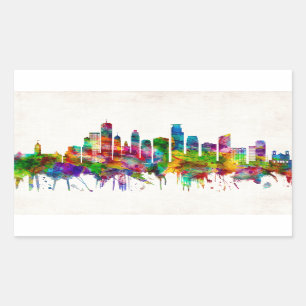 Minneapolis Minnesota Skyline Rectangular Sticker