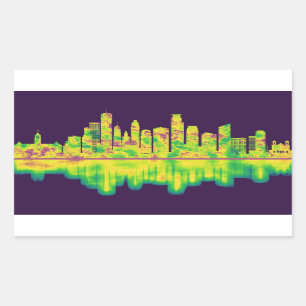 Minneapolis Minnesota Skyline Rectangular Sticker