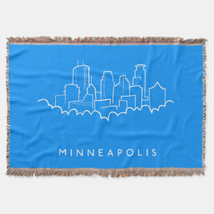 Minneapolis, Minnesota Skyline Throw Blanket