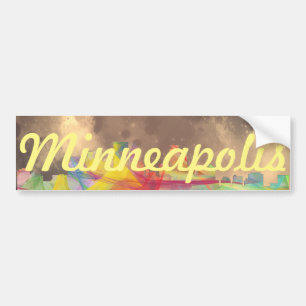 MINNEAPOLIS, MINNESOTA SKYLINE WB1 - BUMPER STICKER