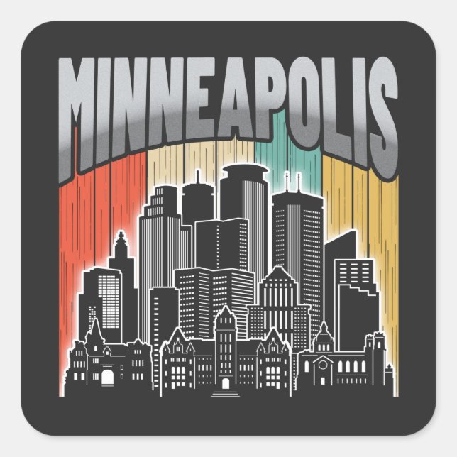 Minneapolis Minnesota Square Sticker (Front)