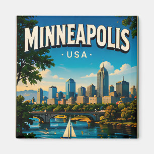 Minneapolis Minnesota Stone Arch Bridge Magnet