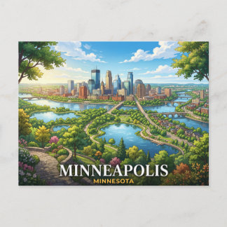 minneapolis minnesota travel postcard