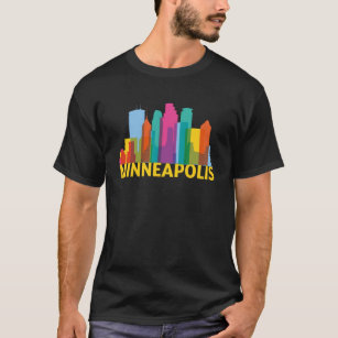 Minneapolis Minnesota USA Skyline Silhouette Outli T-Shirt