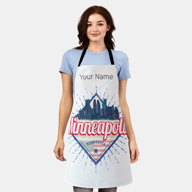 Minneapolis Minnesota USA Skyline United States Apron (Worn)