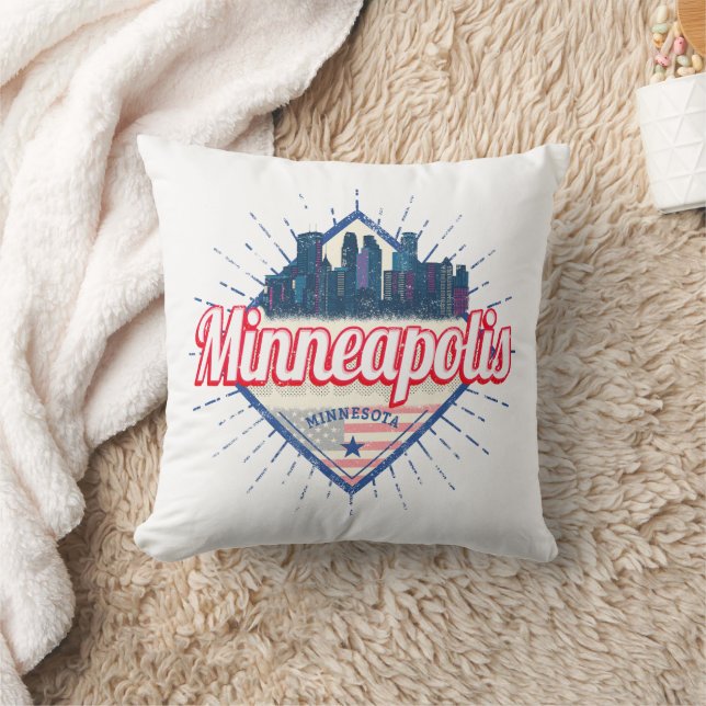 Minneapolis Minnesota USA Skyline United States Cushion (Blanket)