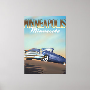 Minneapolis, Minnesota vintage travel poster Canvas Print