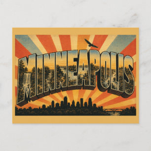 Minneapolis Minnesota Waterfalls Lakes River Art Postcard