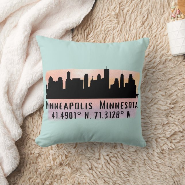 Minneapolis MN City Skyline  Cushion (Blanket)