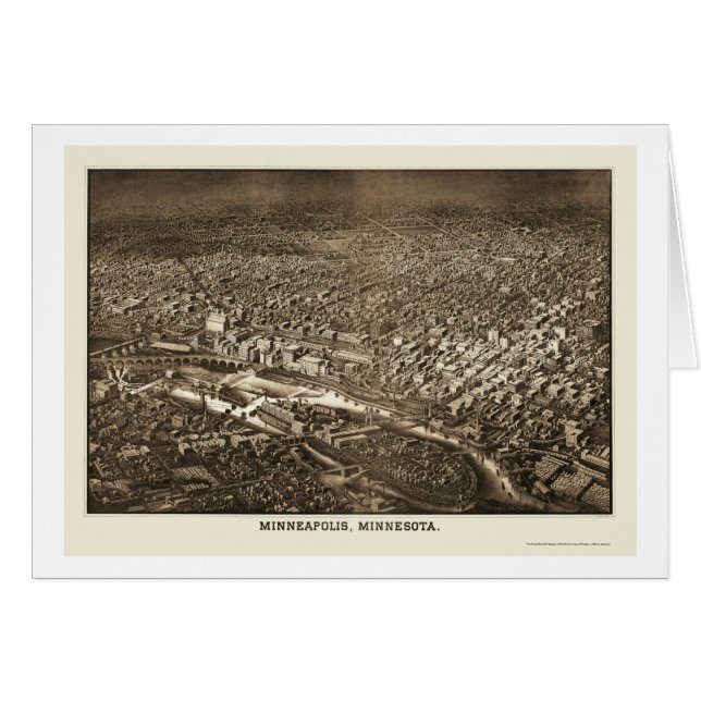 Minneapolis, MN Panoramic Map - 1885 (Front Horizontal)