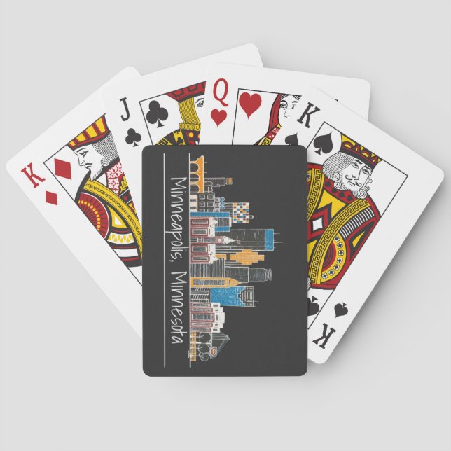 Minneapolis, MN Skyline Playing Cards (Back)