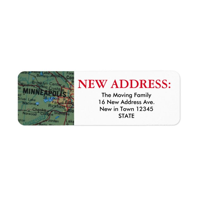 Minneapolis New Address Label (Front)