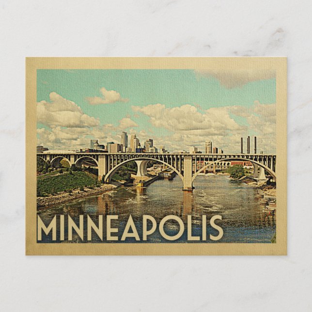 Minneapolis Postcard Minnesota Vintage Travel (Front)