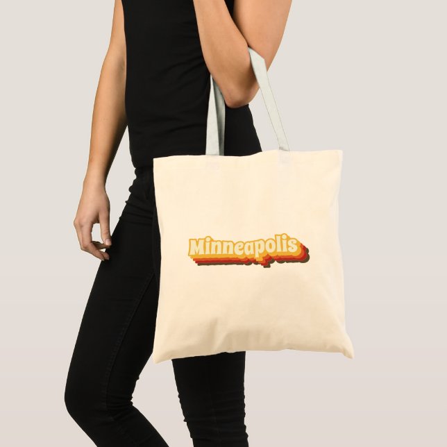 Minneapolis Retro Vintage Text Tote Bag (Front (Product))