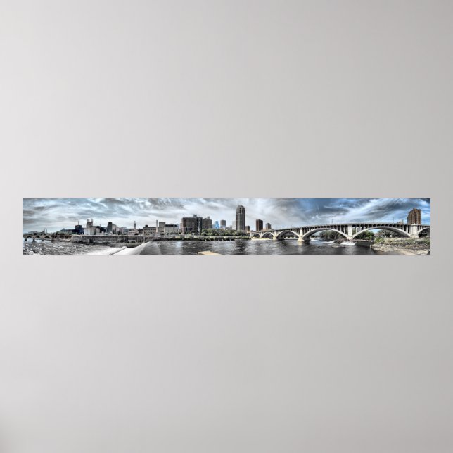 Minneapolis Riverfront 6-foot wide Panorama Poster (Front)