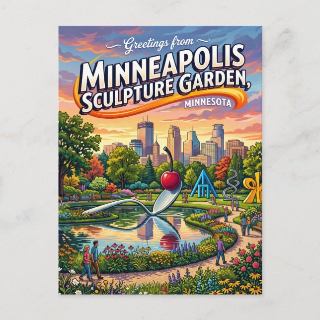 Minneapolis Sculpture Garden USA Postcard (Front)