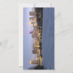 minneapolis skyline and frozen mississippi river