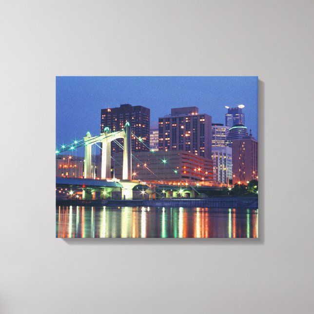 Minneapolis Skyline at Night Canvas Print (Front)
