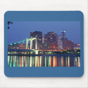 Minneapolis Skyline at night Mouse Mat