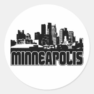 Minneapolis Skyline Classic Round Sticker