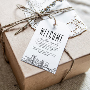 Minneapolis Skyline   Welcome Message Gift Tags
