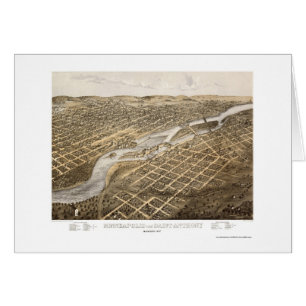 Minneapolis & St. Anthony, MN Panoramic Map - 1867