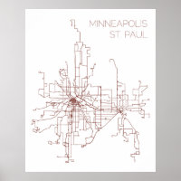 Minneapolis-St. Paul Transit Routes (Print)
