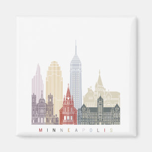 Minneapolis V2 skyline poster Magnet