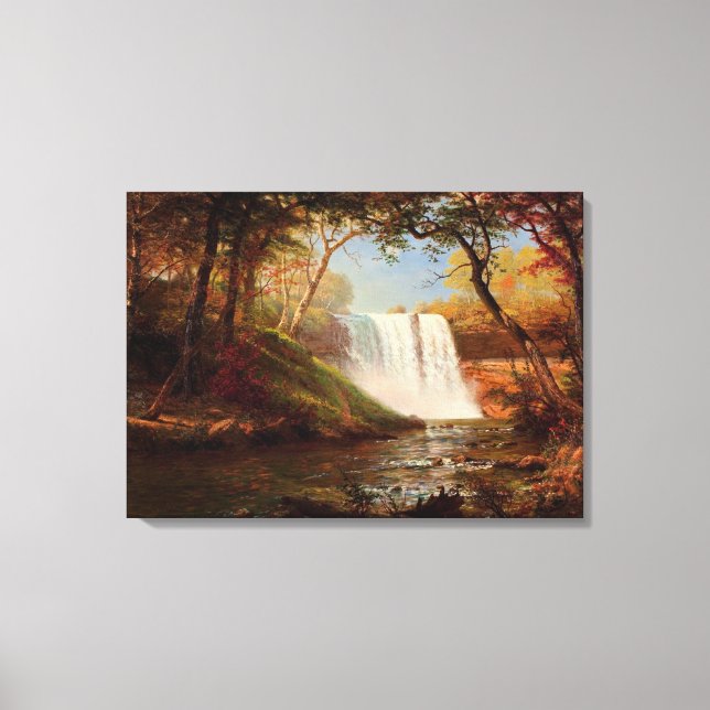 Minnehaha Falls, fine art by Albert Bierstadt Canvas Print (Front)