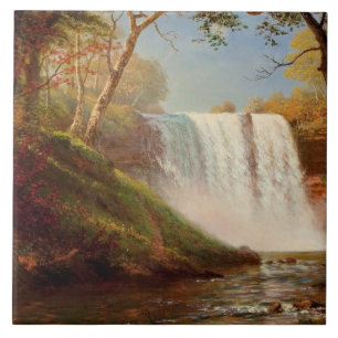 Minnehaha Falls, fine art by Albert Bierstadt Tile