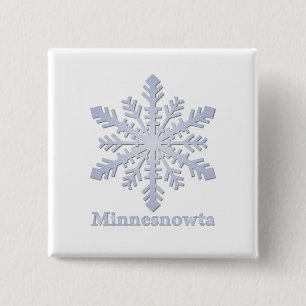 Minnesnowta Blue Snowflake 15 Cm Square Badge