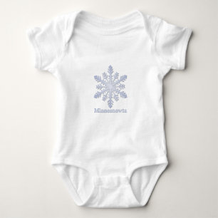 Minnesnowta Blue Snowflake Baby Bodysuit