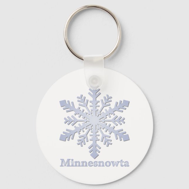Minnesnowta Blue Snowflake Key Ring (Front)