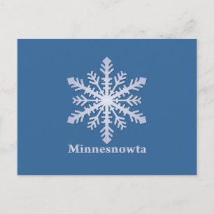Minnesnowta Blue Snowflake Postcard