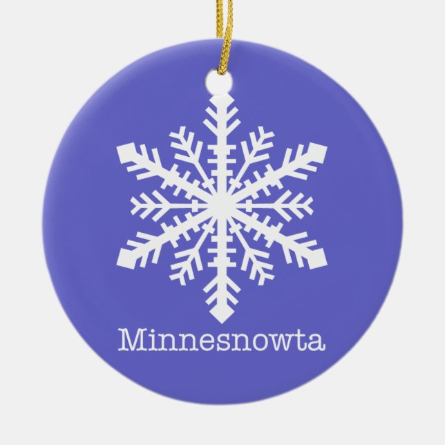 Minnesnowta Snowflake Ceramic Tree Decoration (Front)