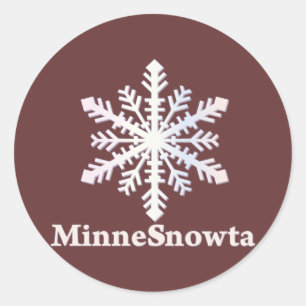 MinneSnowta with Snowflake Classic Round Sticker