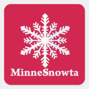 MinneSnowta with Snowflake Square Sticker