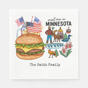 Minnesota 4th July Independence Day party Napkin