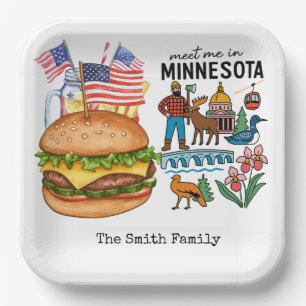  Minnesota 4th July  Independence Day party   Paper Plate