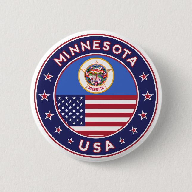 Minnesota 6 Cm Round Badge (Front)