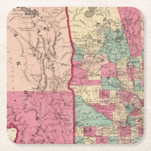 Minnesota and Dakota Square Paper Coaster