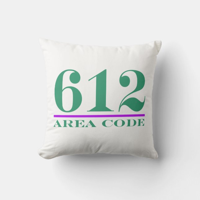 Minnesota Area Code 612 Throw Pillow (Front)