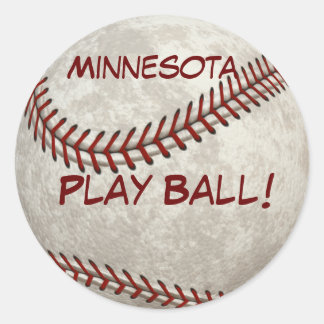 Minnesota Baseball  Play Ball! American Past-time Classic Round Sticker