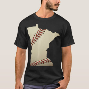 Minnesota Baseball State Map Softball Love MN USA T-Shirt