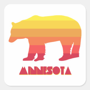 Minnesota Bear Square Sticker