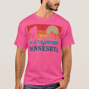 Minnesota Bigfoot Vintage Mountains Hiking Camping T-Shirt