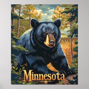 Minnesota Black Bear Poster