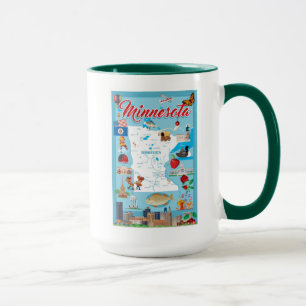 Minnesota Cartoon Map Mug