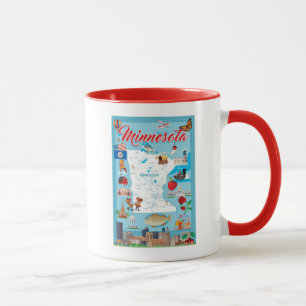 Minnesota Cartoon Map Mug